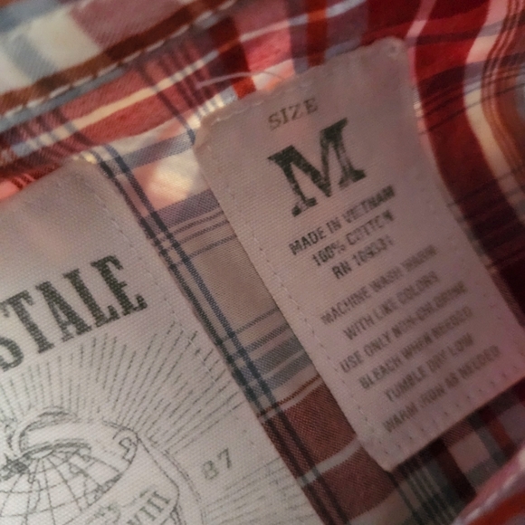 Aeropostale Plaid Snap Button Up Shirt - Picture 9 of 14